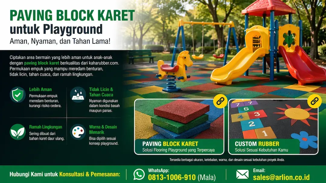 Paving Block Karet untuk Playground Nyaman dan Solusi Custom Rubber Berkualitas